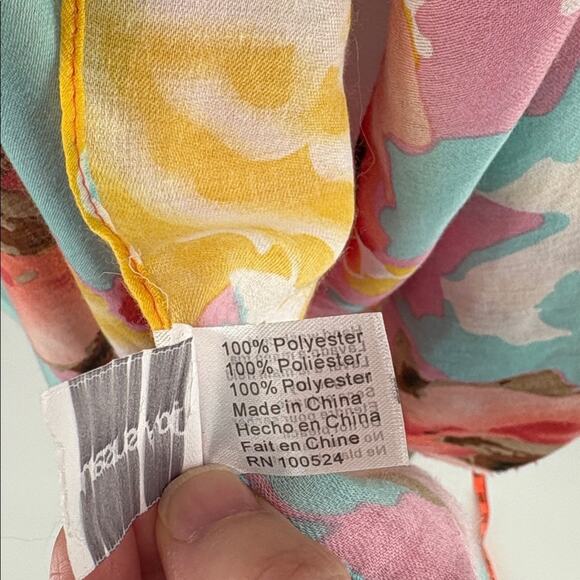 Joy Susan Womens Oversized Floral Poly Scarf Shawl Wrap 36 x 72 - Picture 8 of 11